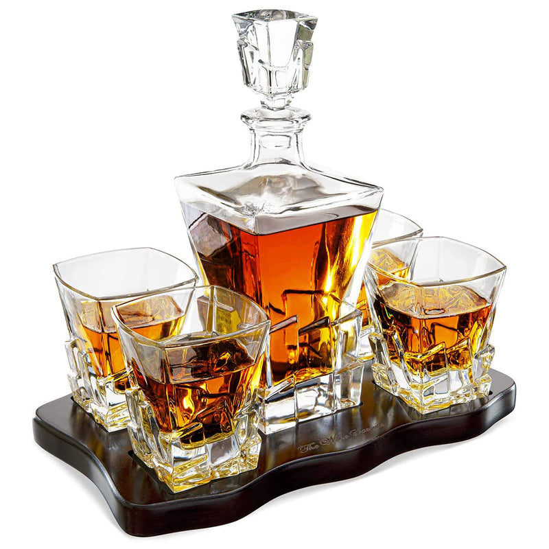 Personalized Decanter Set with Glacier Whiskey Glasses