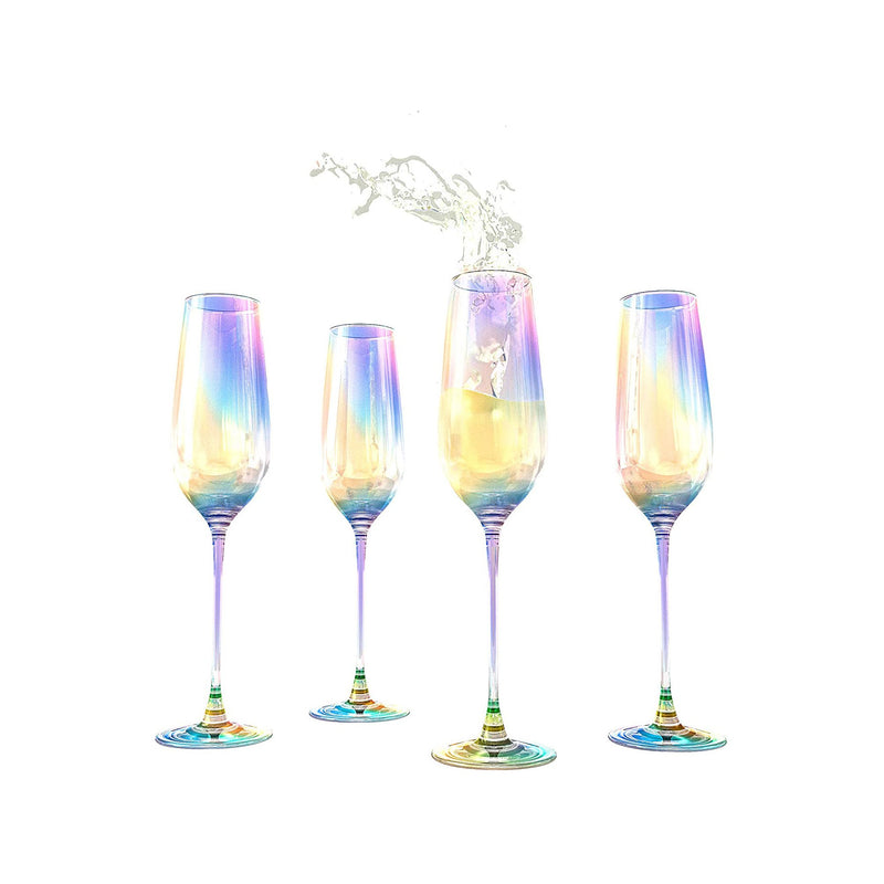 Lunette Iridescent Champagne Glass Flutes, Set of 4 + Reviews