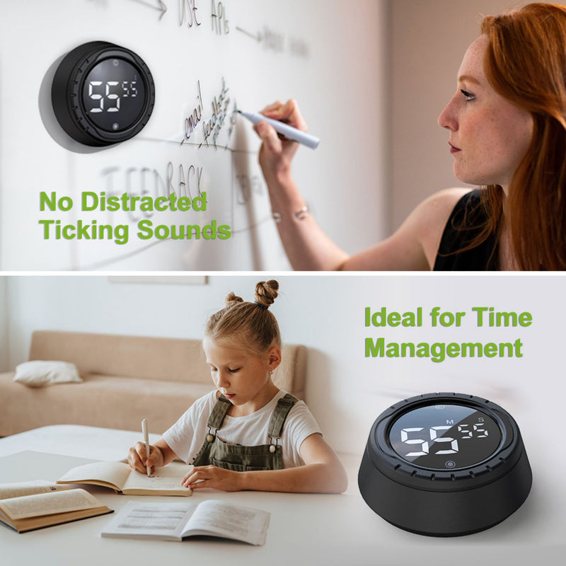 Large Button & Silent/Loud Alarm Switch Digital Kitchen Timer,  Countup/Countdown Timer for Kids, Time Management Tool for Teacher, Cook