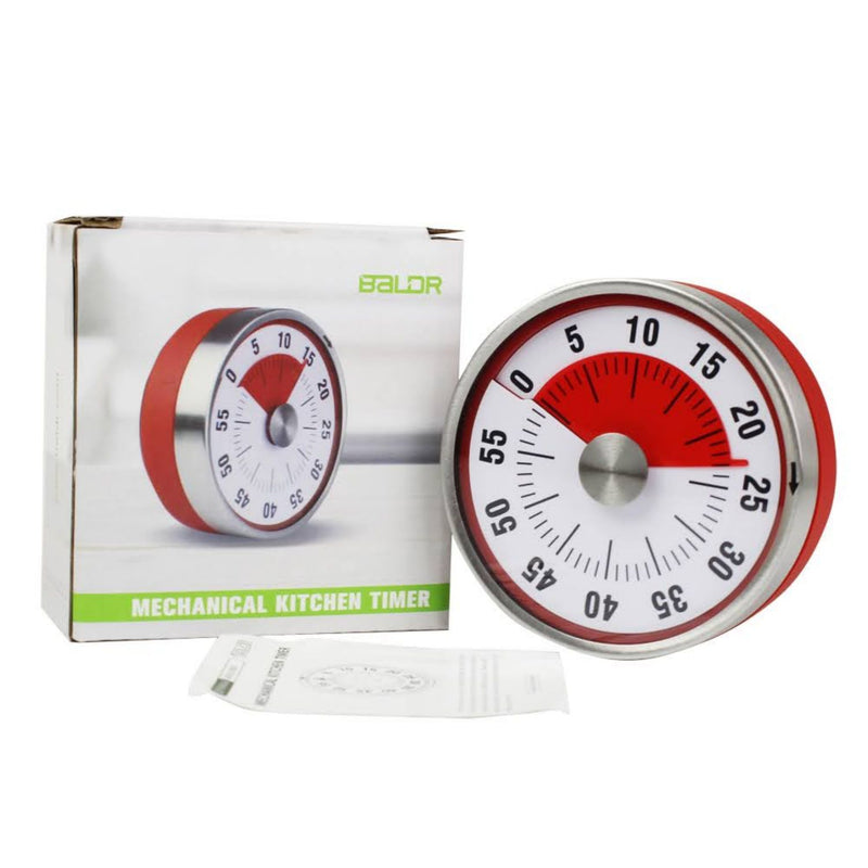 BALDR Mechanical 60-Minute Kitchen Timer With Magnet - Stainless