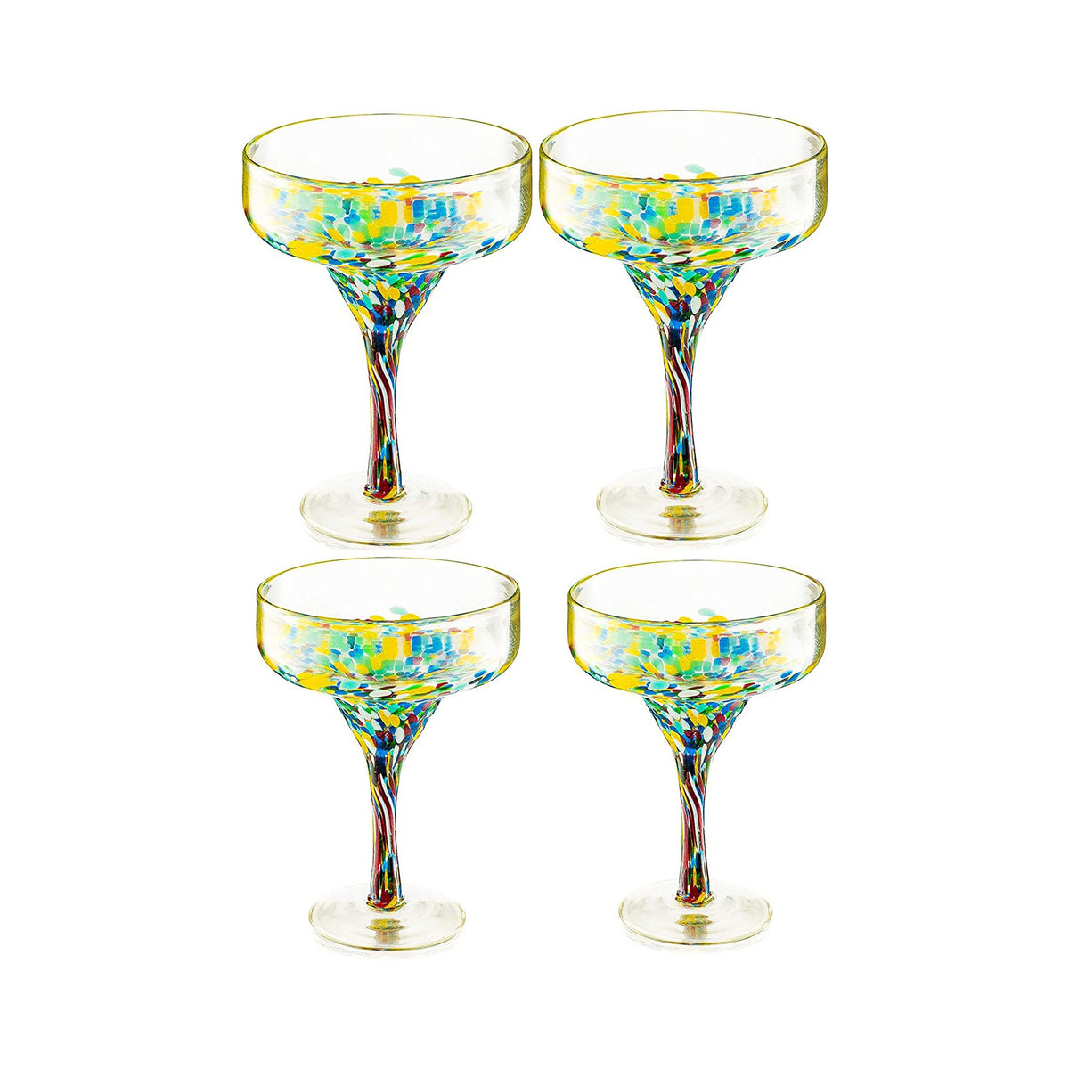 Mexican Design Hand Blown Margarita Glass Set Of 4 Luxury Hand Blown C Brookstone