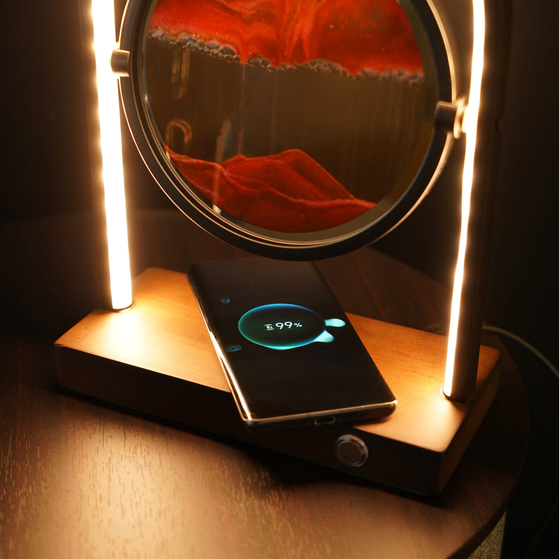 Moving Sand Lamp with Wireless Charger Brookstone