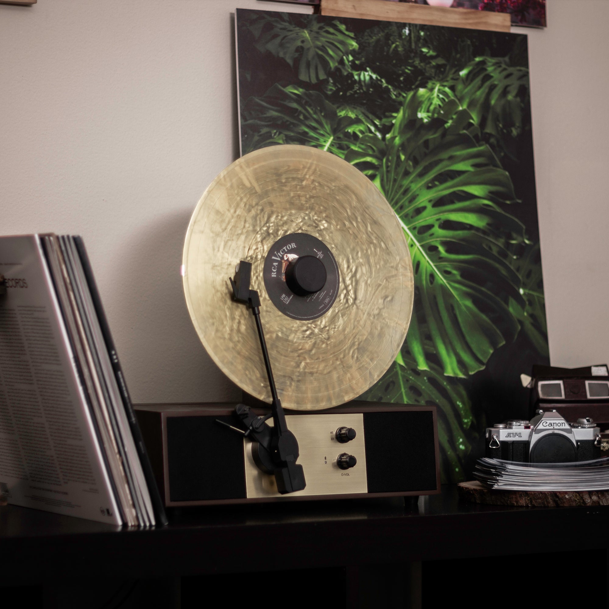 Fuse Rec Vertical Vinyl Record Player w/ Bluetooth