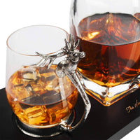 Stag Decanter Set with 2 Stag Glasses