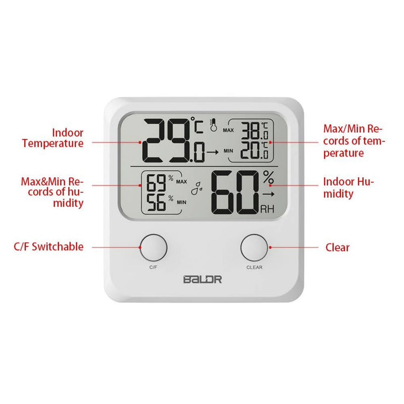 Digital Thermo-Hygrometer Indoor Thermometer Room Thermometer