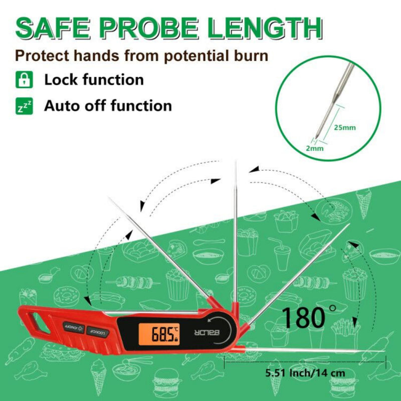 Brookstone Chef's Fork w/ Digital Thermometer Doneness Levels for all Meat  Types