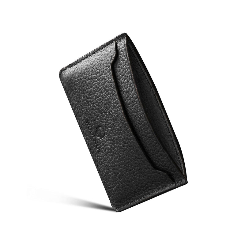 Woolnut Leather Card Holder - Black