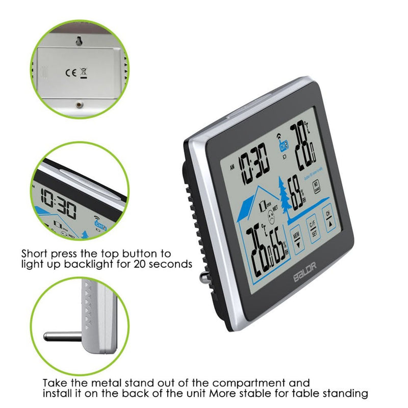 BALDR Indoor/Outdoor Wireless Weather Station With Sensor