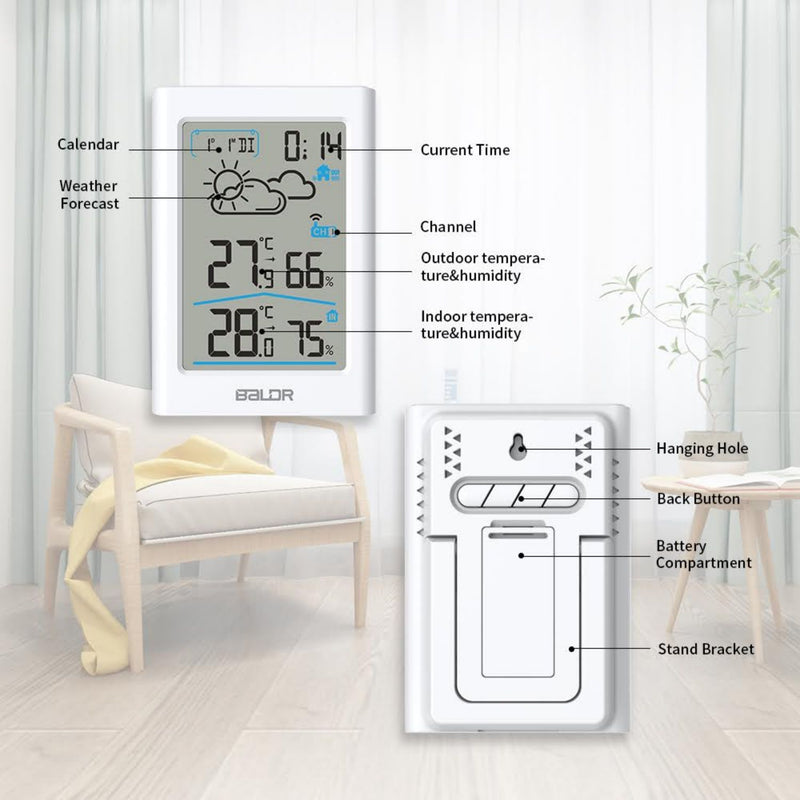 AcuRite Compact Color Weather Forecast Station with White Frame and Wireless  Remote Sensor