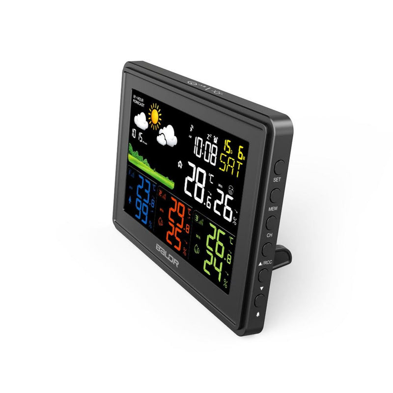 BALDR LCD Weather Station With 3 Outdoor Sensors Brookstone