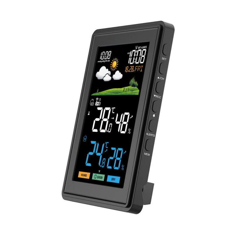 BALDR Wireless Indoor/Outdoor Weather Station - Thermometer & Hygrometer -  Temperature & Humidity - Constant Backlight - Power Adapter Included