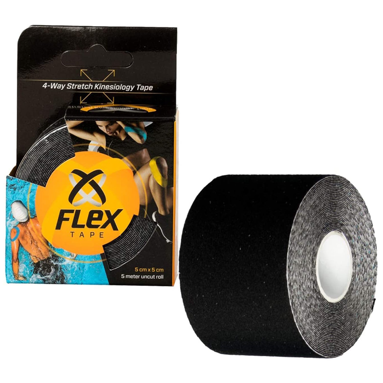 XFlex K Tape Waterproof Uncut Roll in Black