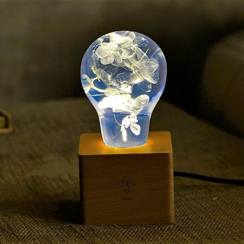 Artistic LED Lamp Blue Hydrangea Brookstone