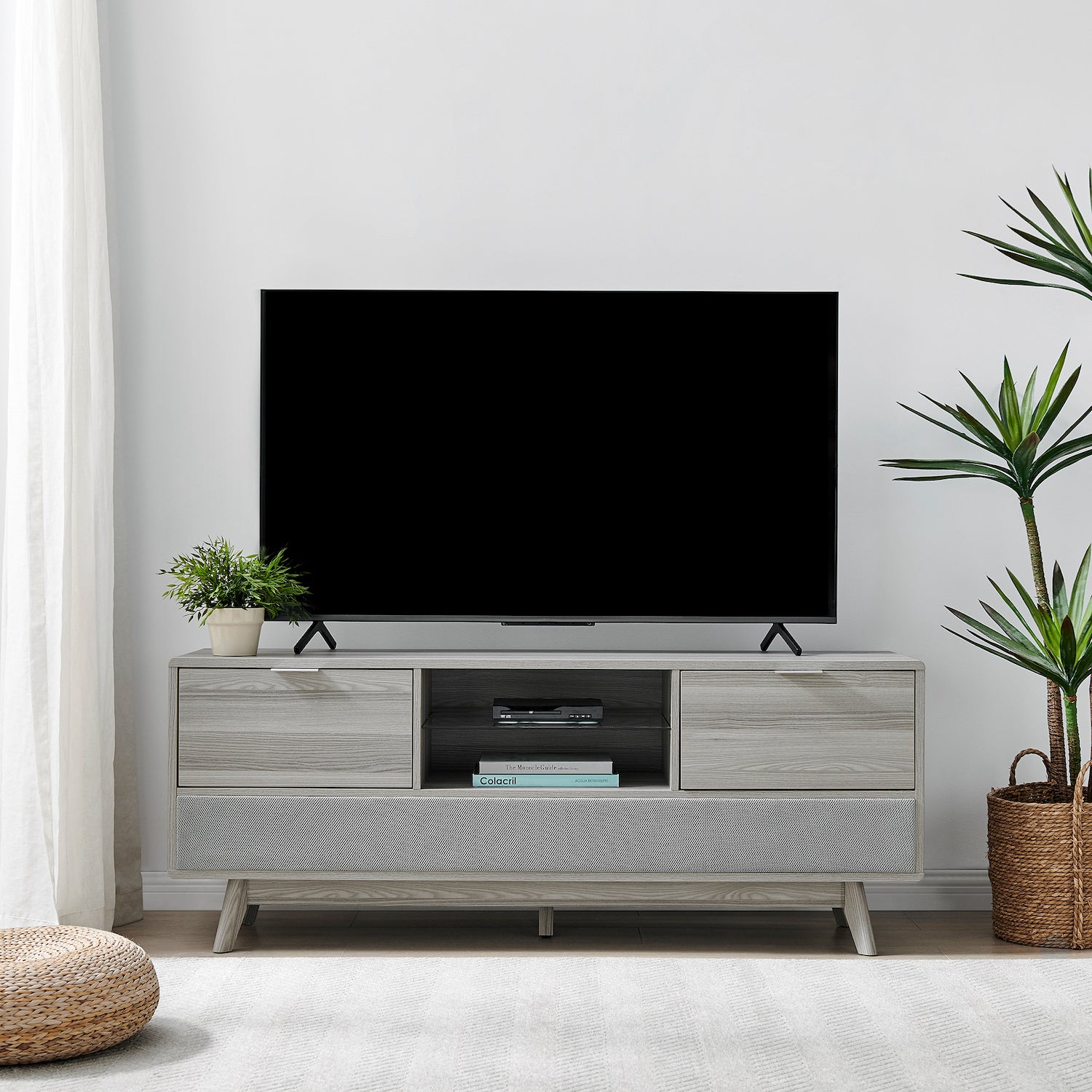 Koble - Larsen Smart TV Stand w/ Built-in Sound Bar in Ash