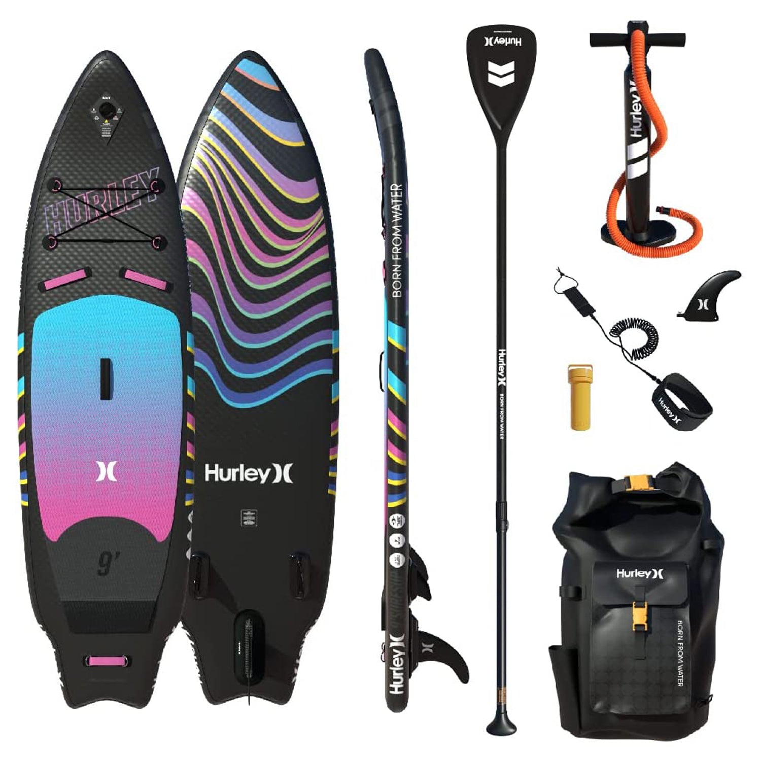 Hurley PhantomSurf 9' Inflatable Stand Up Paddle Board - Ombr� in Ombre