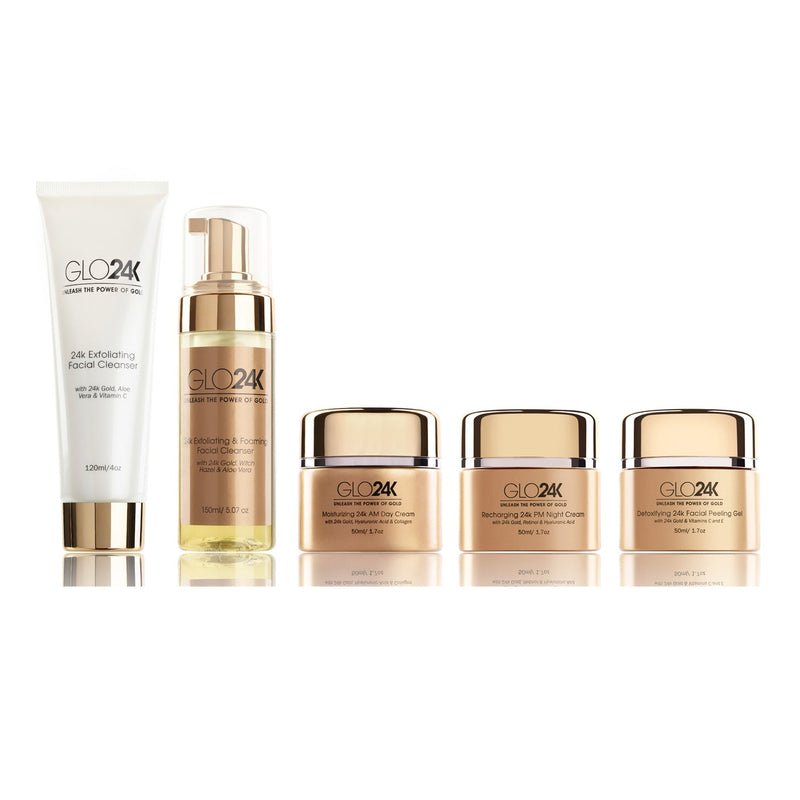 GLO24K Supreme Cleansing Set 5pc set Brookstone