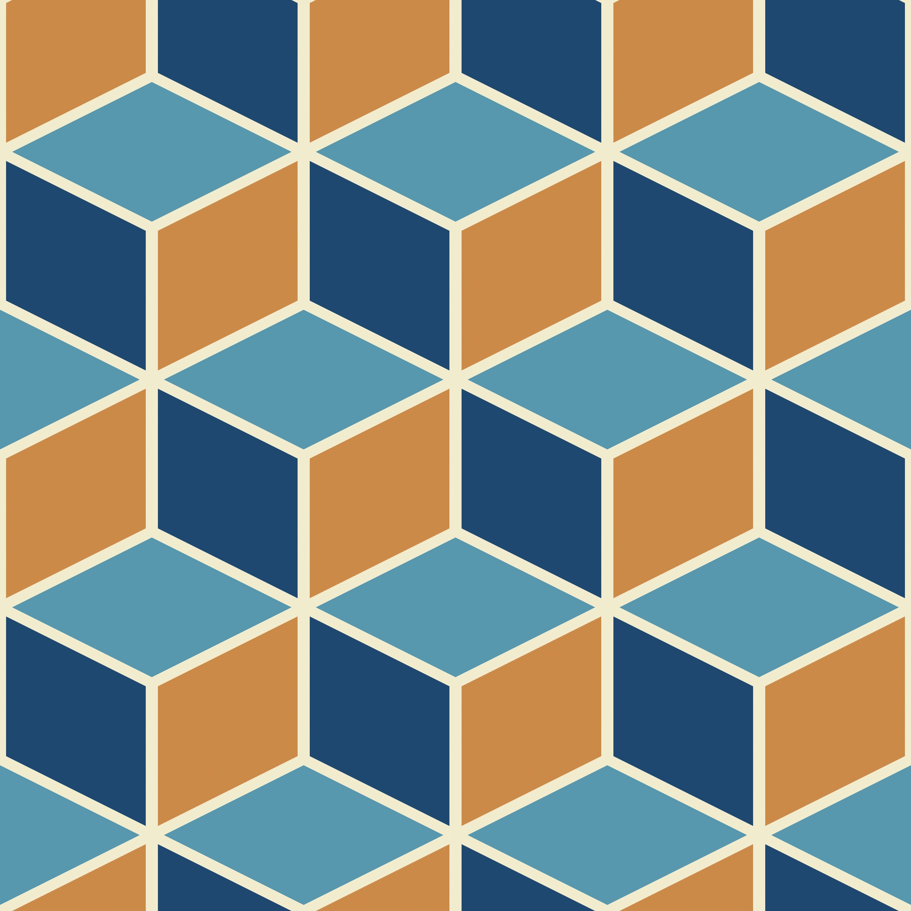 Blue & Orange Cubes Adhesive Floor/Wall/Window Vinyl – Jes Rose