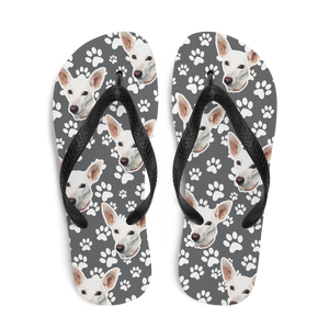 flip flops with dog paws