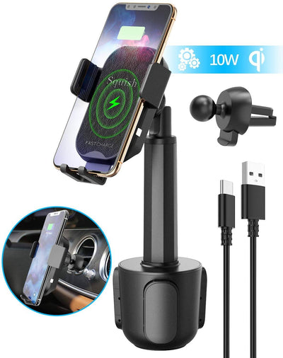 2-in-1 Cup Holder Phone Mount + Air Vent Holder