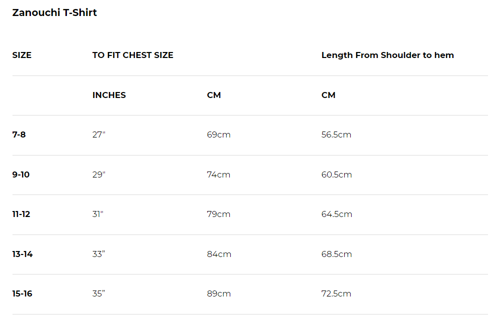 size chart