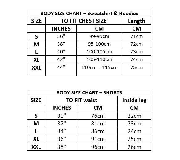 size chart