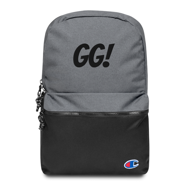 black and white champion backpack