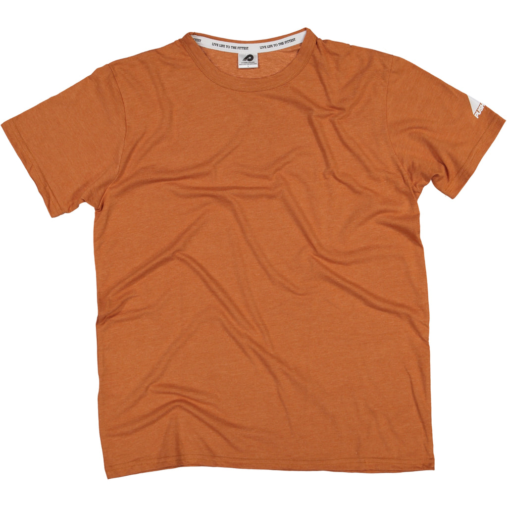 Mens Burnt Orange Blank T Shirt Push Fitness Apparel 