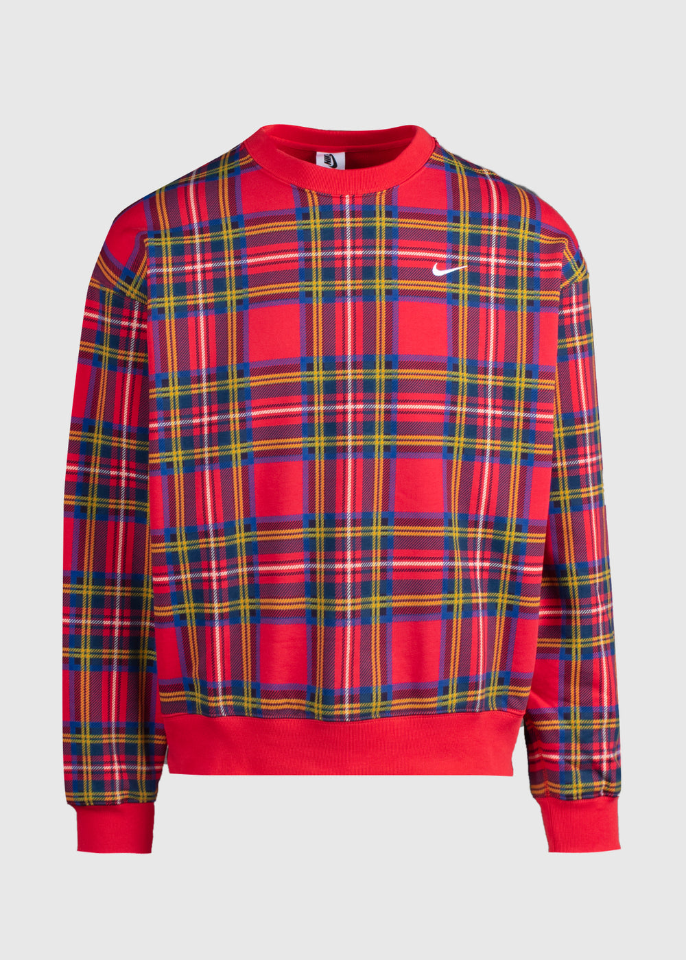 nike plaid crew neck