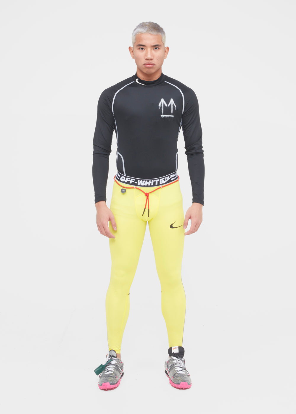 nike off white leggings yellow