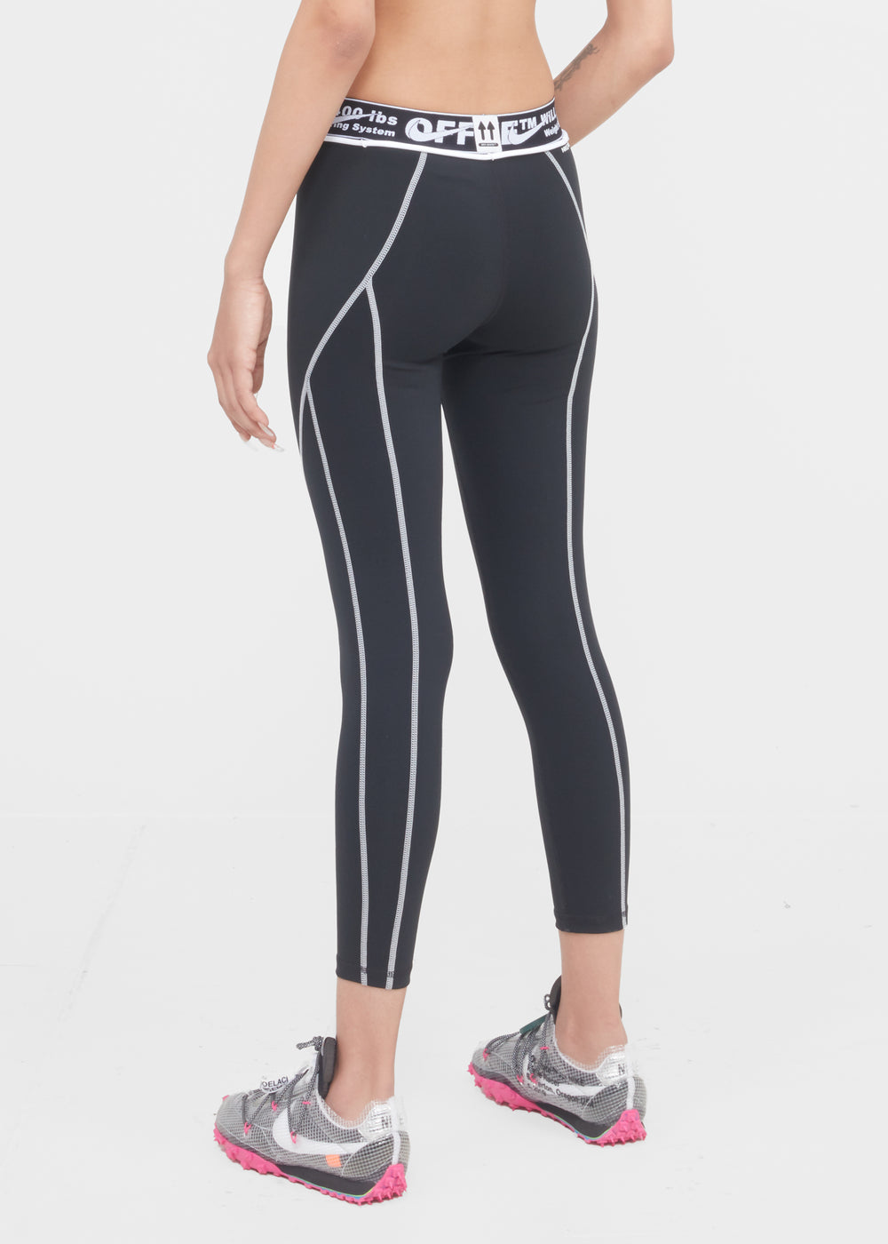 white nike pro leggings