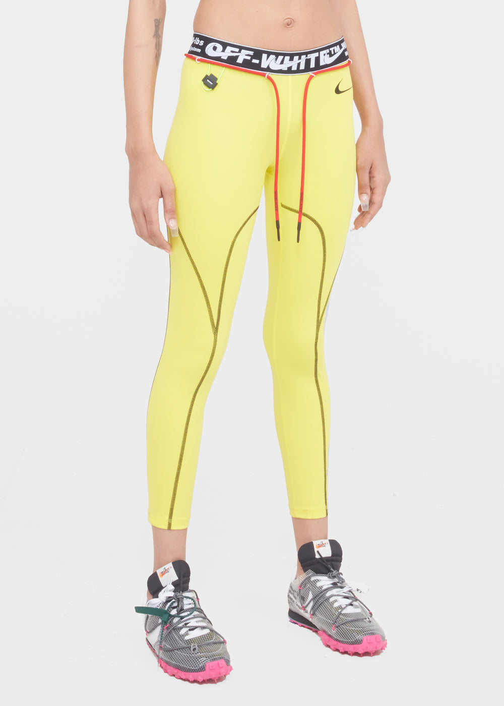 yellow nike off white leggings
