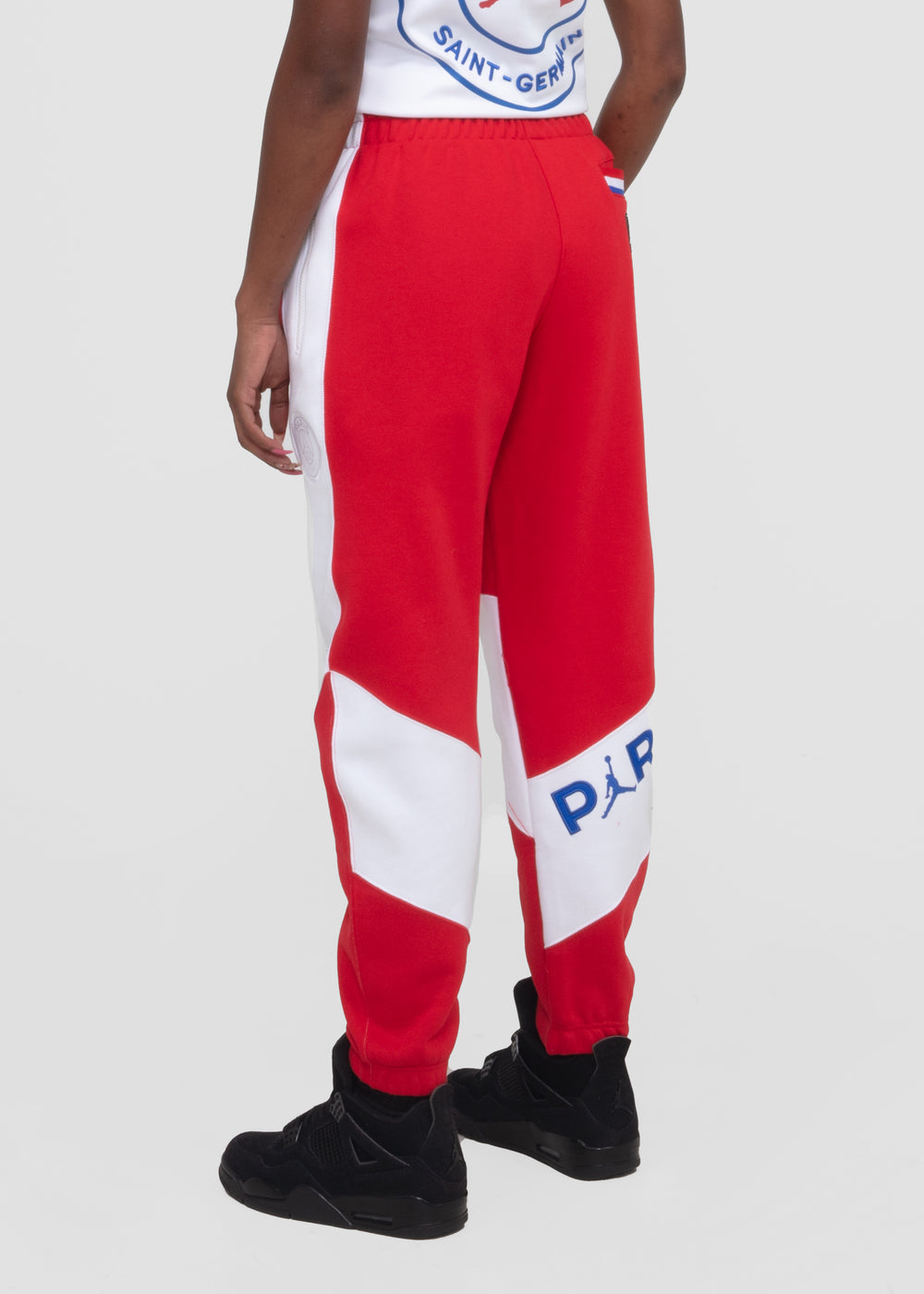 white and red jordan sweatpants