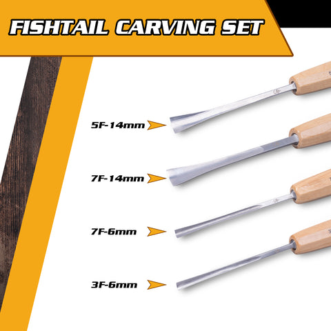 4 Wood Carving Chisels Woodworking Hobby Tools