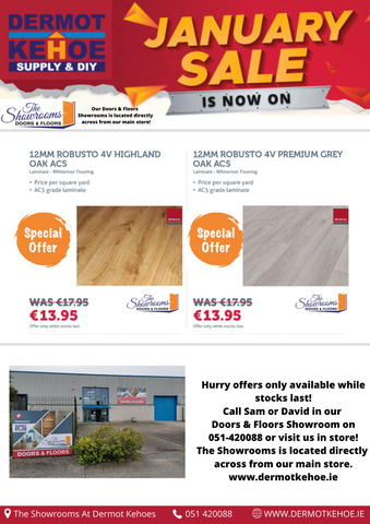 January Flooring Sale at the Showrooms at Dermot Kehoes in New Ross