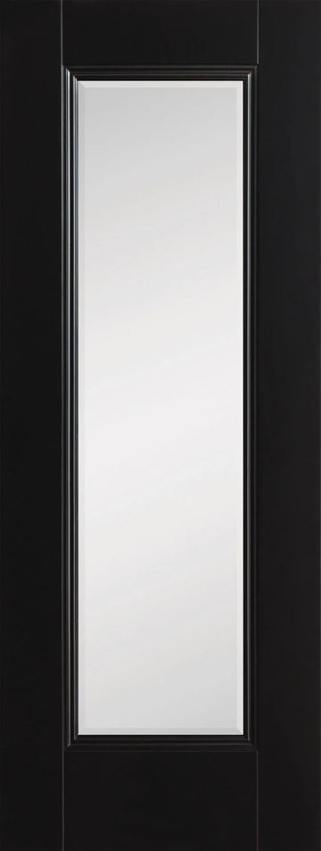 Doras Amsterdam Black 1 Panel Clear Glass Door