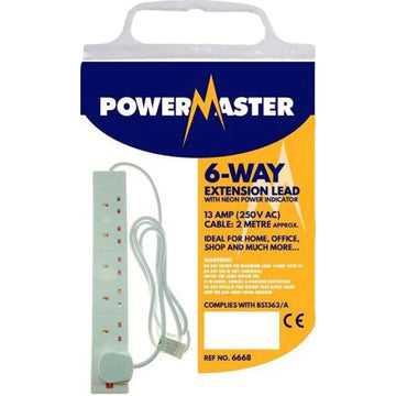 Power Master 6-Way 2 Meter Extension Lead - 6201882