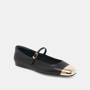 Reyes Toe Cap Mary Jane Black/Gold - K. McCarthy