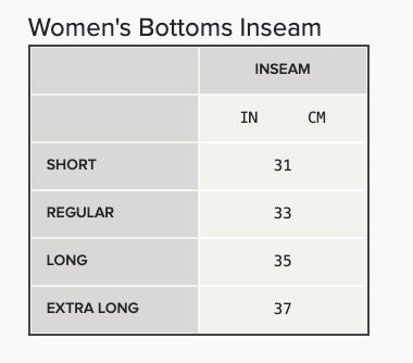 Size Chart - Ariat Women's Western & Casual Pants – Wei's Western Wear