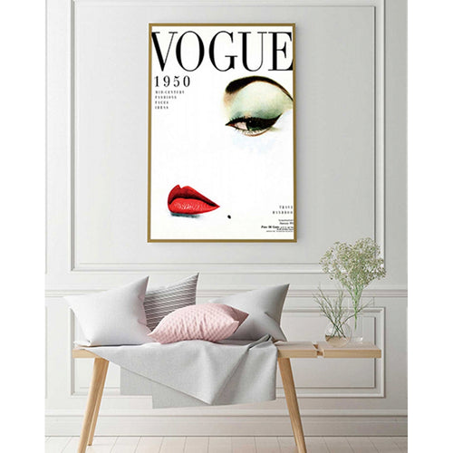 Quadro Decorativo Vogue 1950 Grande com Moldura