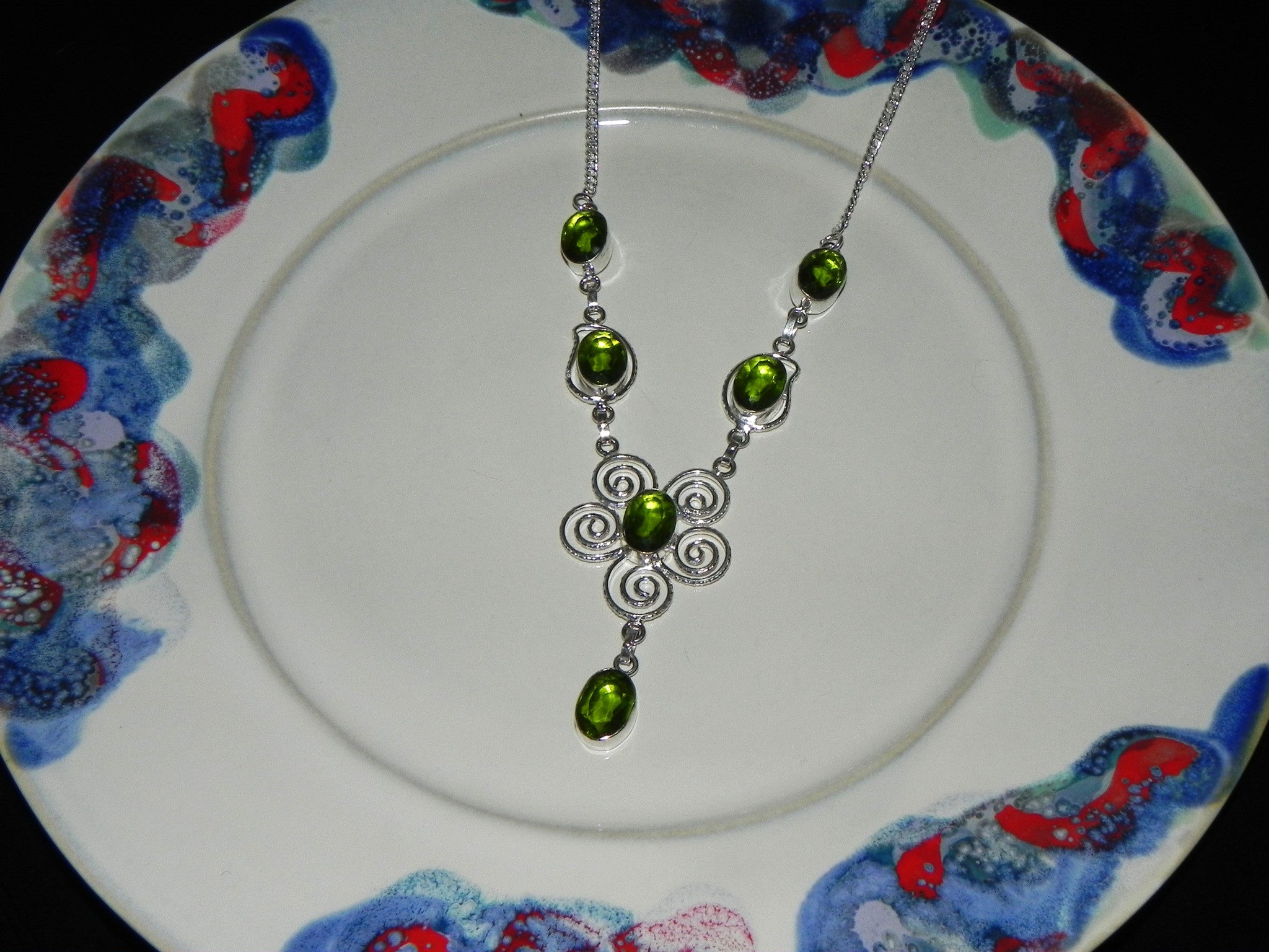 Stone + Sterling Necklace w/ Peridot