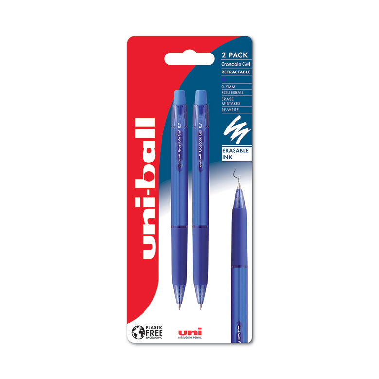 Uni Uni-ball Erasable Gel Pen URN-181 0.7mm (2-pakk), Blue