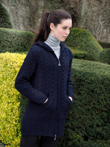 Aran Long Zipper Sweater with Hood – Celtic Tides/Celtic Corner