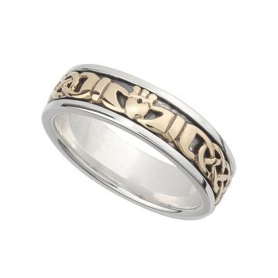 Claddagh 10K and Sterling Silver Band (Ladies) - Celtic Corner / Scottish Treasures
