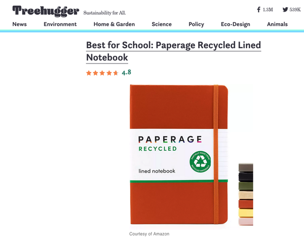 PAPERAGE Rust Orange Recycled Lined Notebook in Treehugger's list of The 11 Best Eco-Friendly Notebooks of 2023