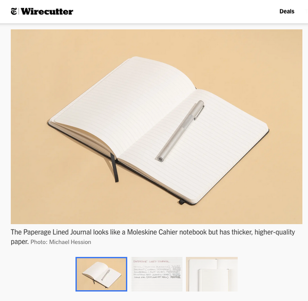 Wirecutter Names PAPERAGE Lined Notebook Best Moleskine Alternative