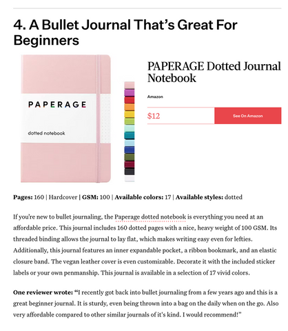  Bustle.com PAPERAGE Dotted Notebook is A Bullet Journal That’s Great For Beginners