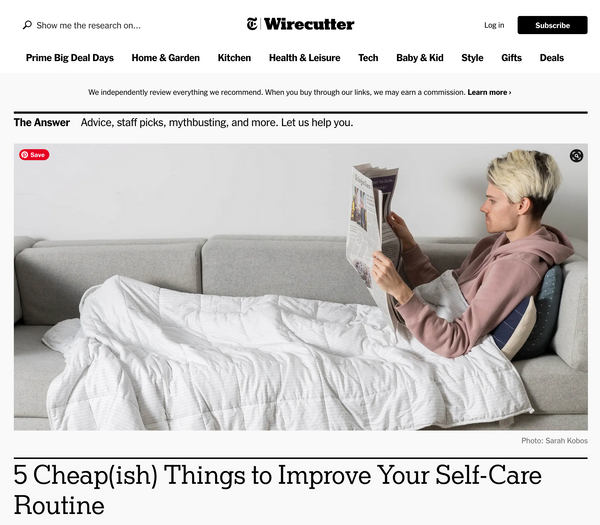 NYT's Wirecutter Article: 5 Cheap(ish) Things to Improve Your Self-Care Routine