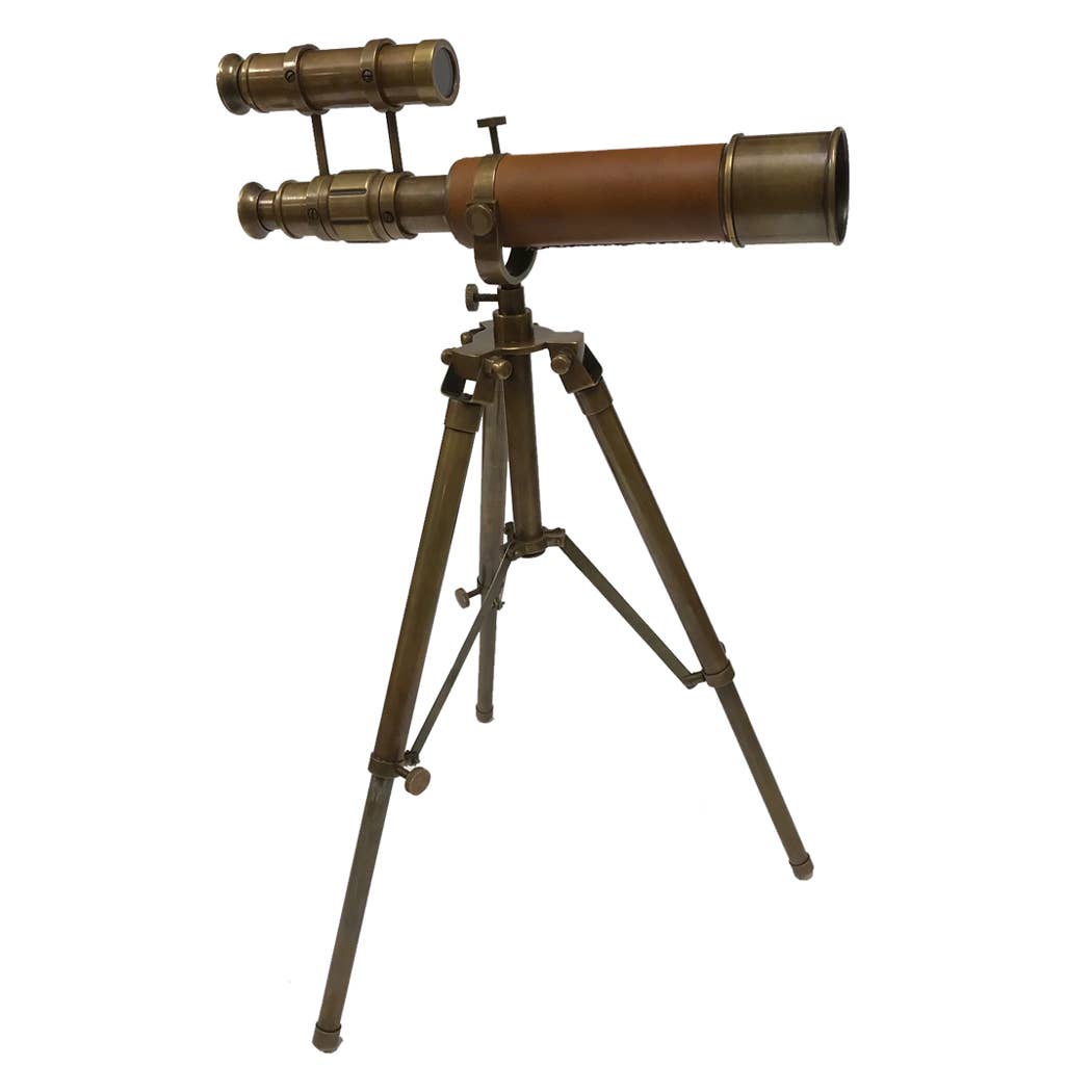 9-1/2" Solid Brass Telescope Adjustable Tripod Stand