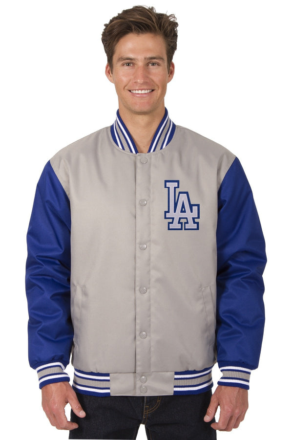 Los Angeles Dodgers Two-Tone Reversible Fleece Jacket - Gray/Royal