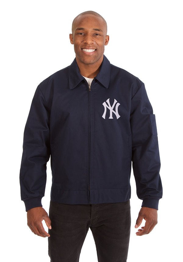 ATLANTA BRAVES COTTON TWILL WORKWEAR JACKET - NAVY